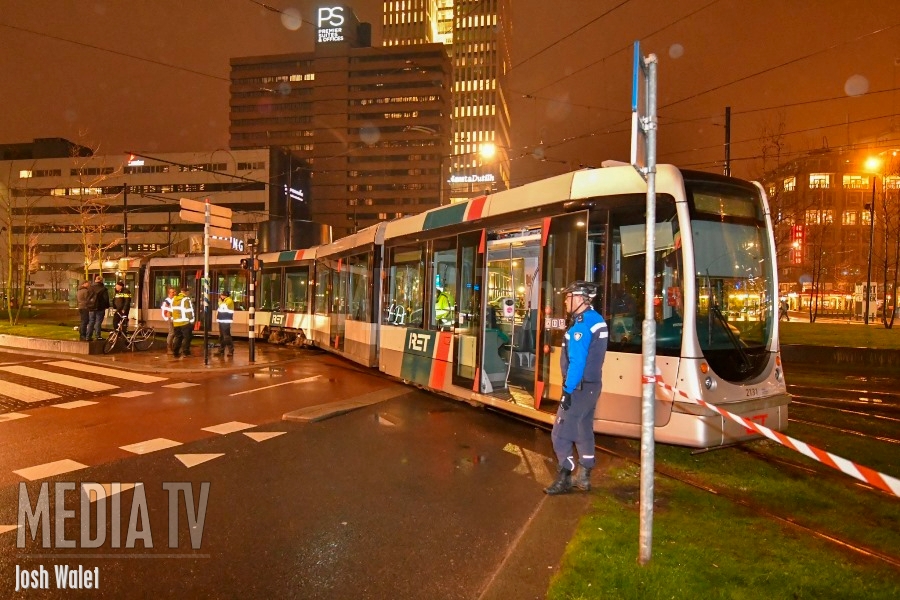 Tram ontspoord Kruisplein Rotterdam