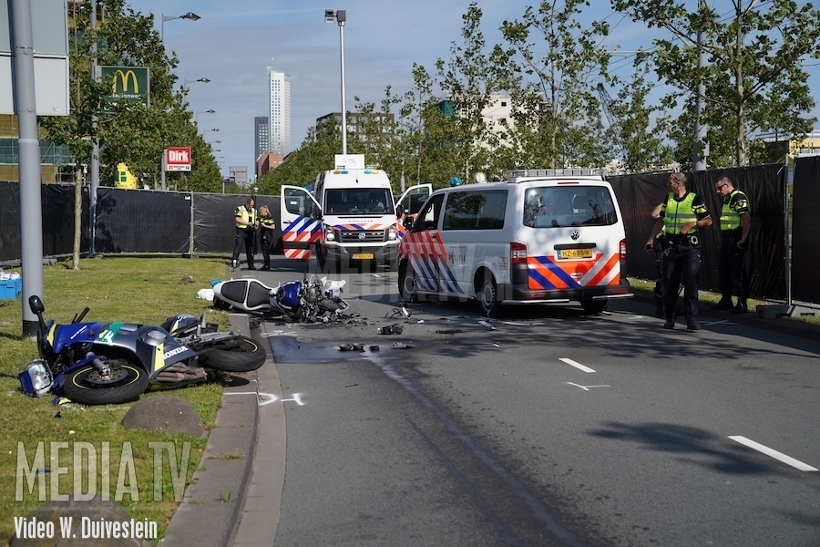 Motorrijder komt om het leven bij ongeval Laan op Zuid Rotterdam (video)